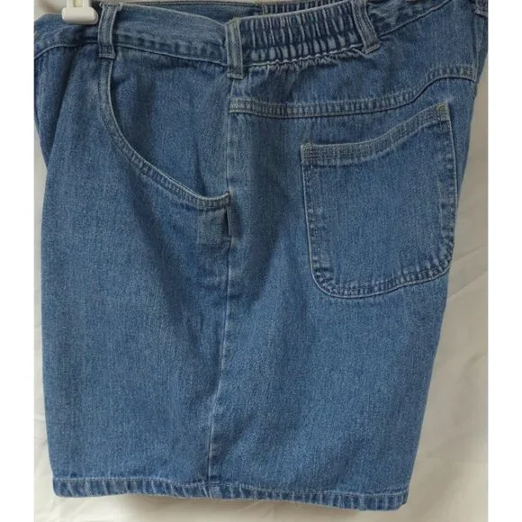 Vtg Blassport Womens 14 Stretch High Rise Med Wash Wide Leg Denim Shorts W34xL5 - Picture 8 of 11